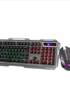 Zebronics Transformer Gaming Keyboard and Mouse Combo,Braided Cable,Durable Al body,Multimedia keys and Gaming Mouse with 6 Buttons, Multi-Color LED Lights, High-Resolution Sensor with 3200 DPI(Black)